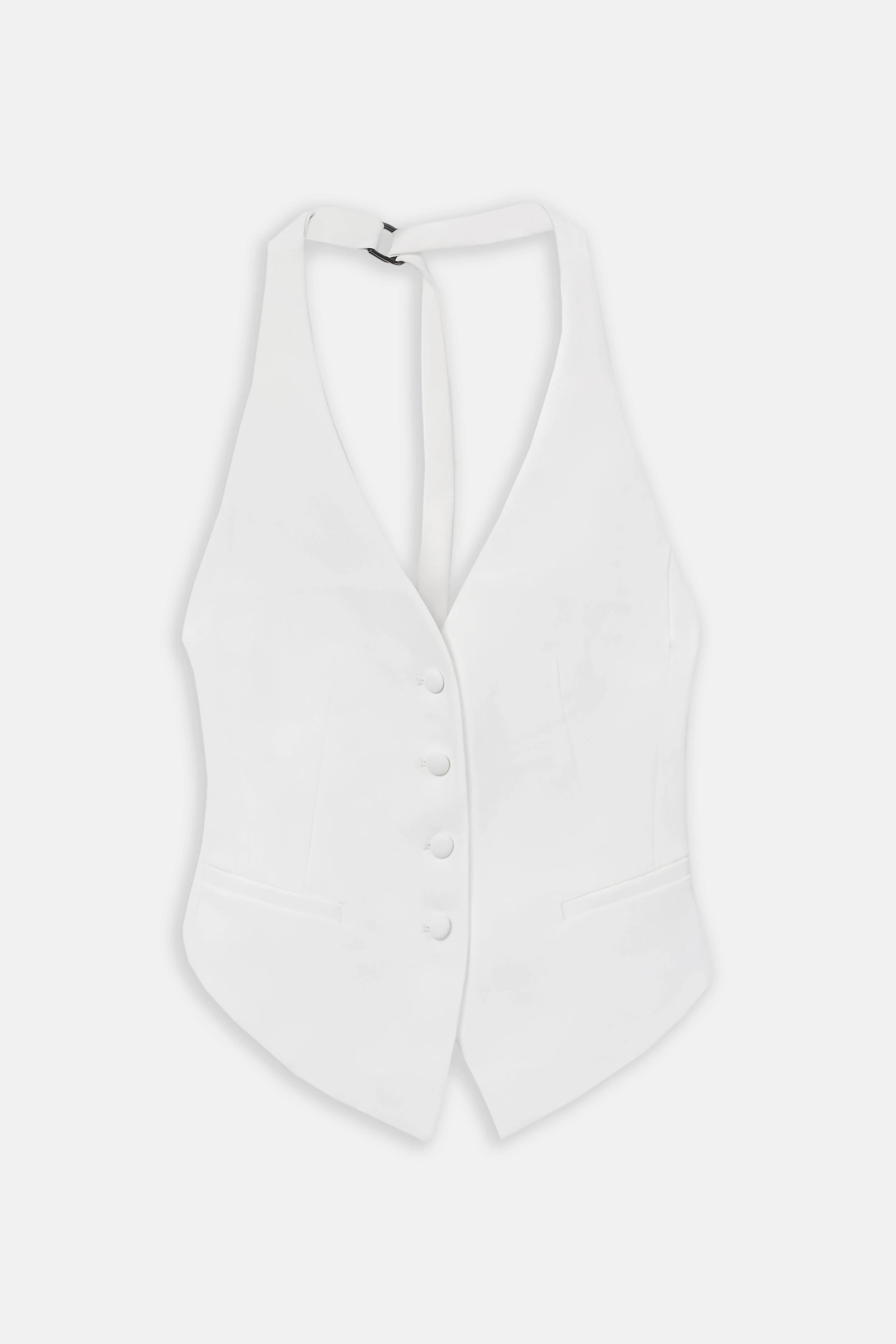Backless Halter Waistcoat - White - Image 6