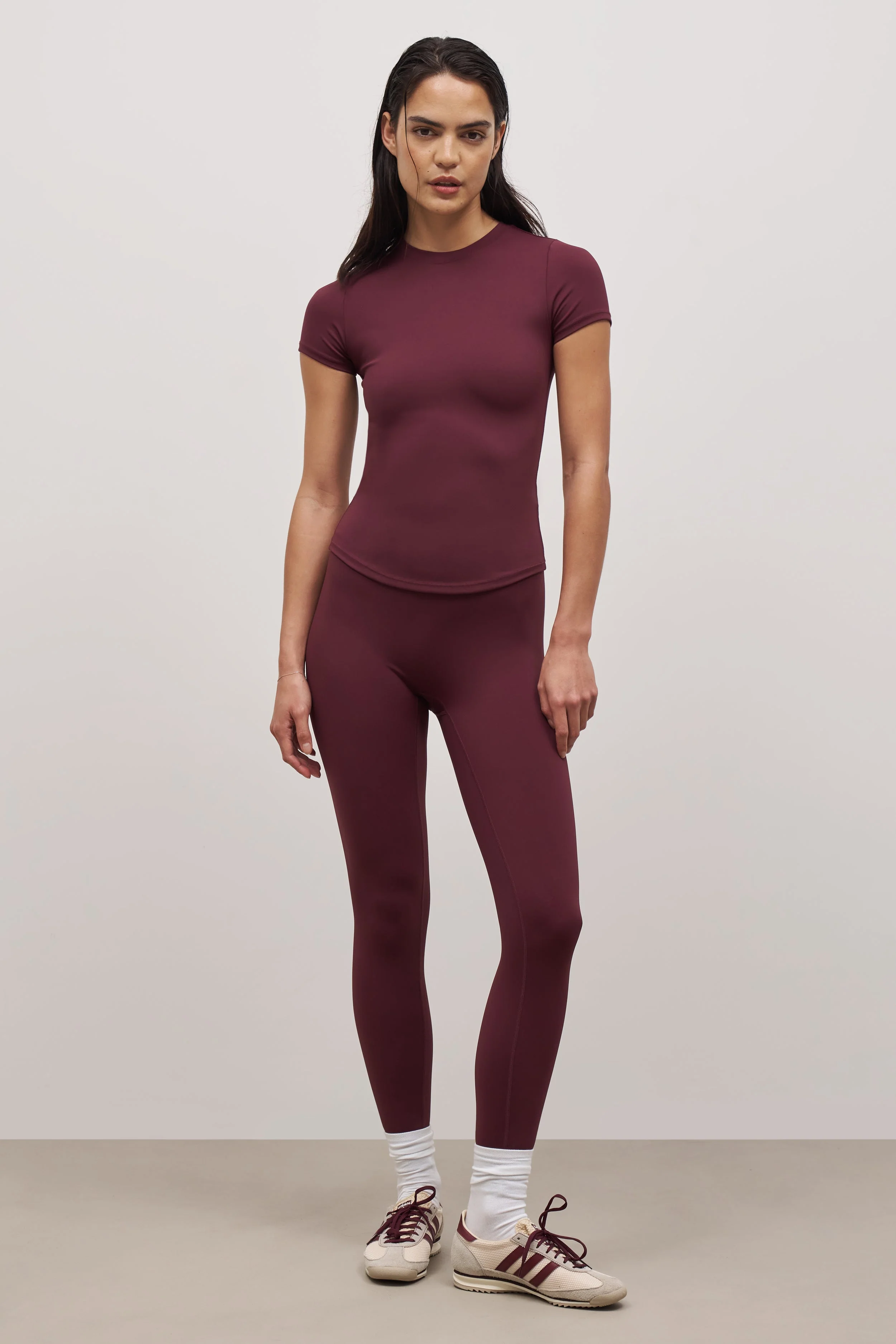 Base Sculpting T Shirt - Merlot - Image 3