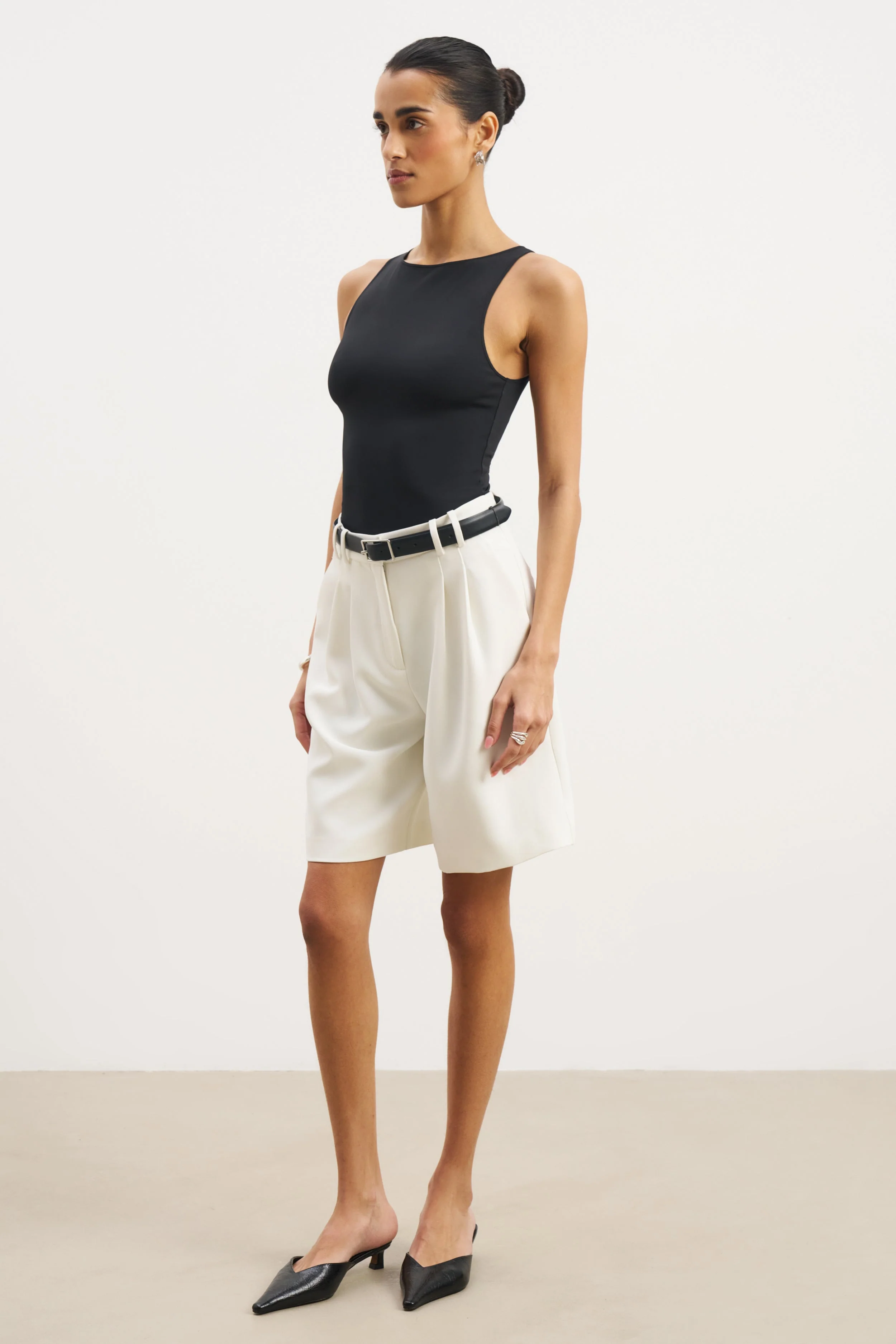 Boat Neck Tank Top - Black - Image 3