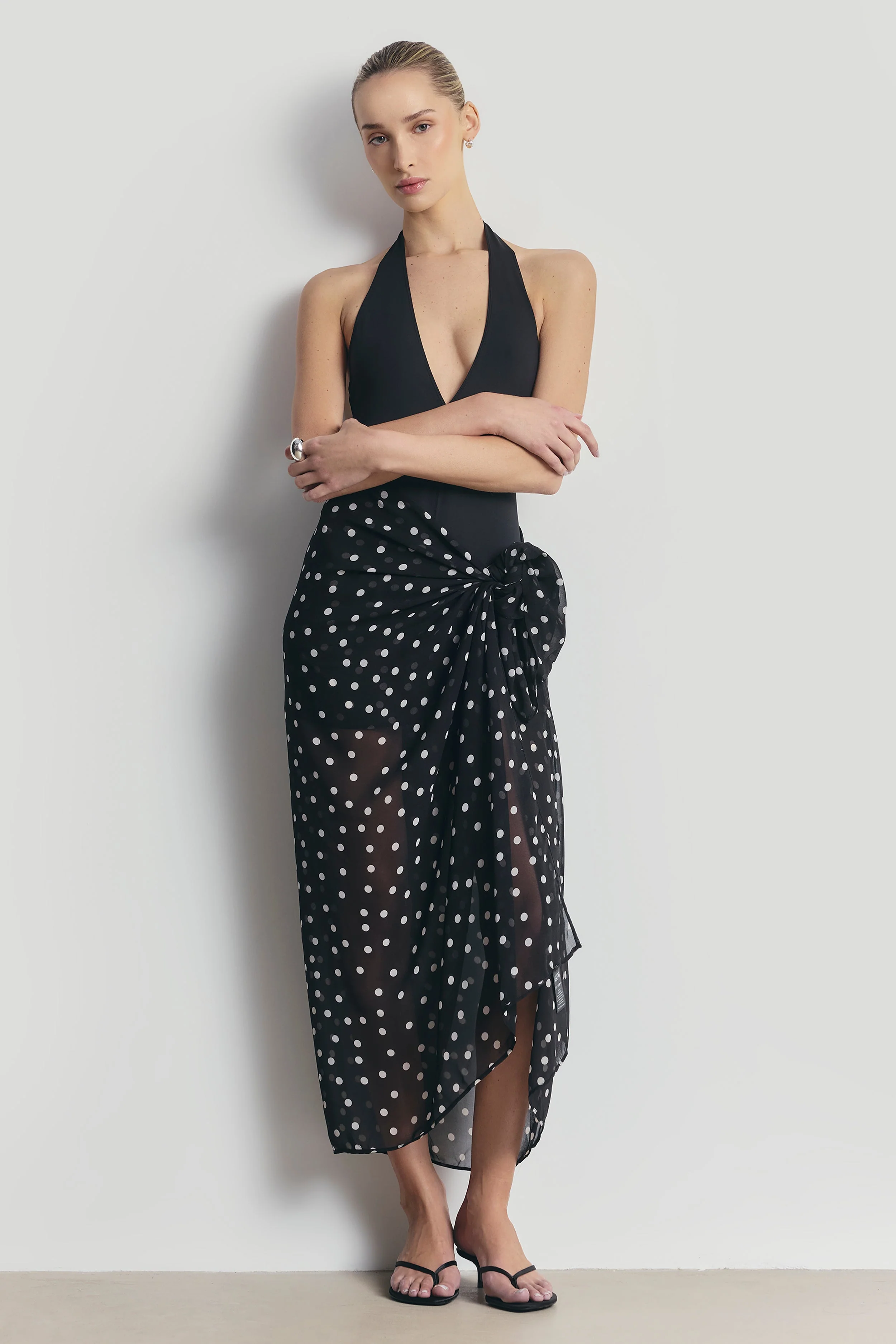 Chiffon Maxi Polka Dot Sarong Scarf -  Maxi Polka Dot - Image 6