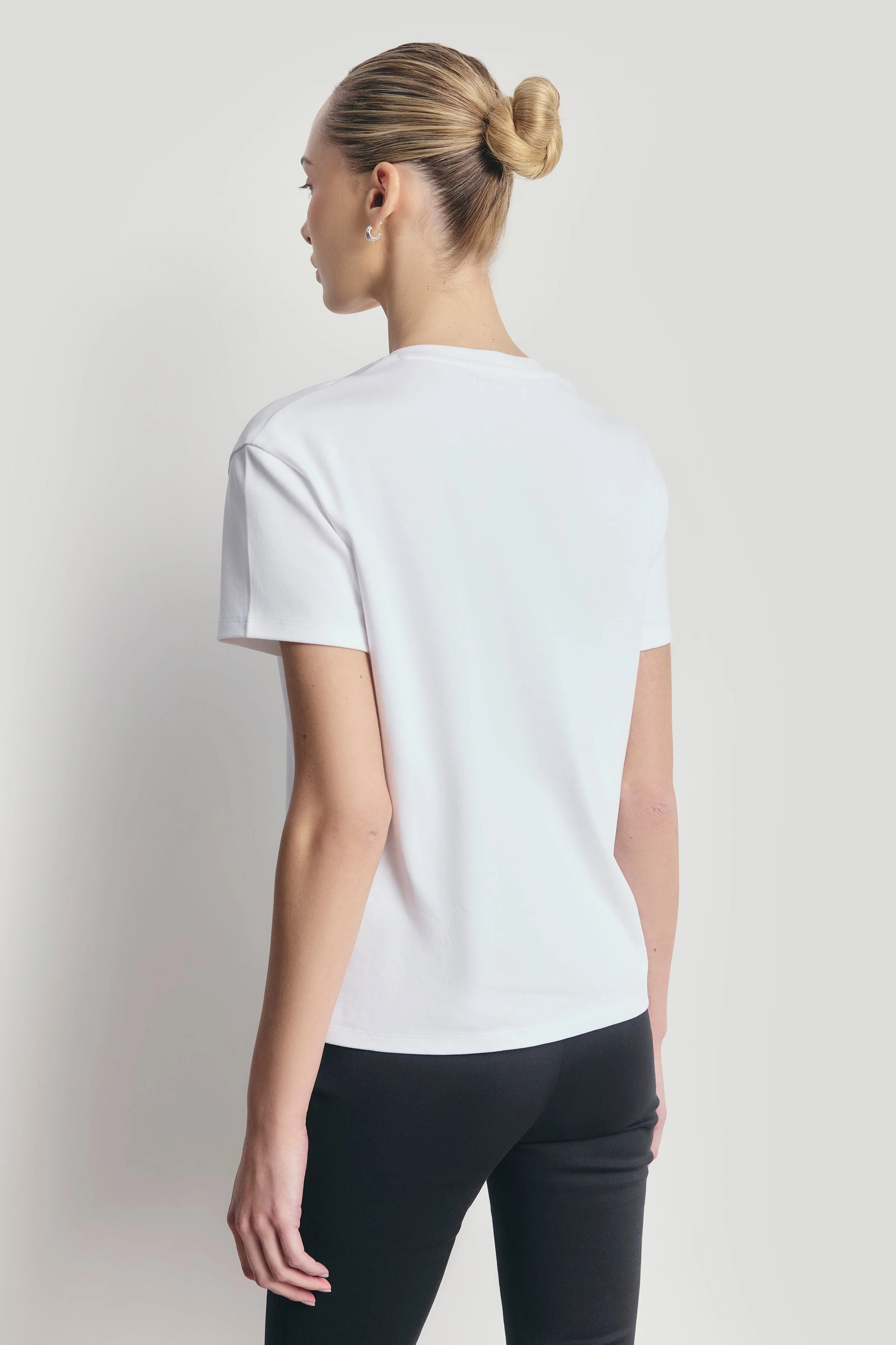 Classic V Neck T Shirt - White - Image 4